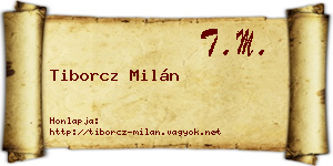 Tiborcz Milán névjegykártya