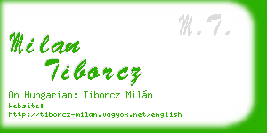 milan tiborcz business card